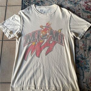 Miami Heat Vintage Style Graphic T-Shirt - Cream with Red